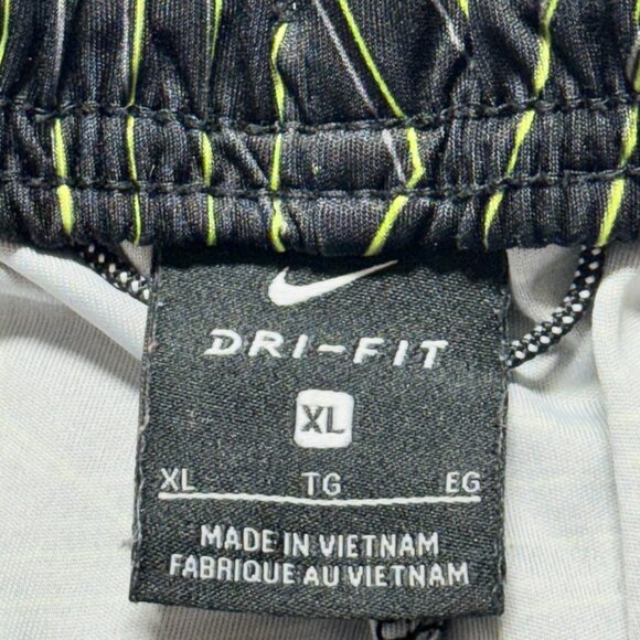 Nike Boys Dri-Fit Elastic/Drawstring Waist Logo Black/Lime Green Shorts Size XL - Picture 7 of 12